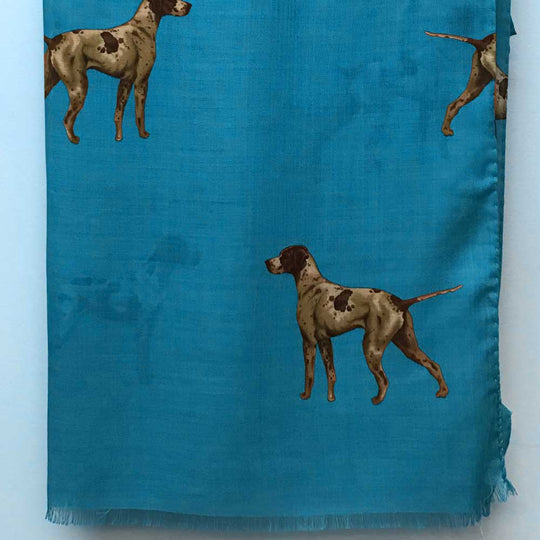 Kevin's Finest Printed Silk Scarf-Women's Accessories-Blue/Pointer-Kevin's Fine Outdoor Gear & Apparel