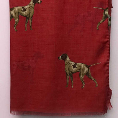 Kevin's Finest Printed Silk Scarf-Women's Accessories-Red/Pointer-Kevin's Fine Outdoor Gear & Apparel