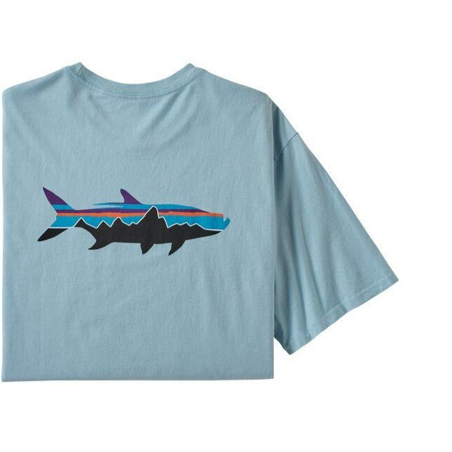 Patagonia Men's Fitz Roy Organic Fish T-Shirt-MENS CLOTHING-PATAGONIA, INC.-Big Sky Blue-S-Kevin's Fine Outdoor Gear & Apparel