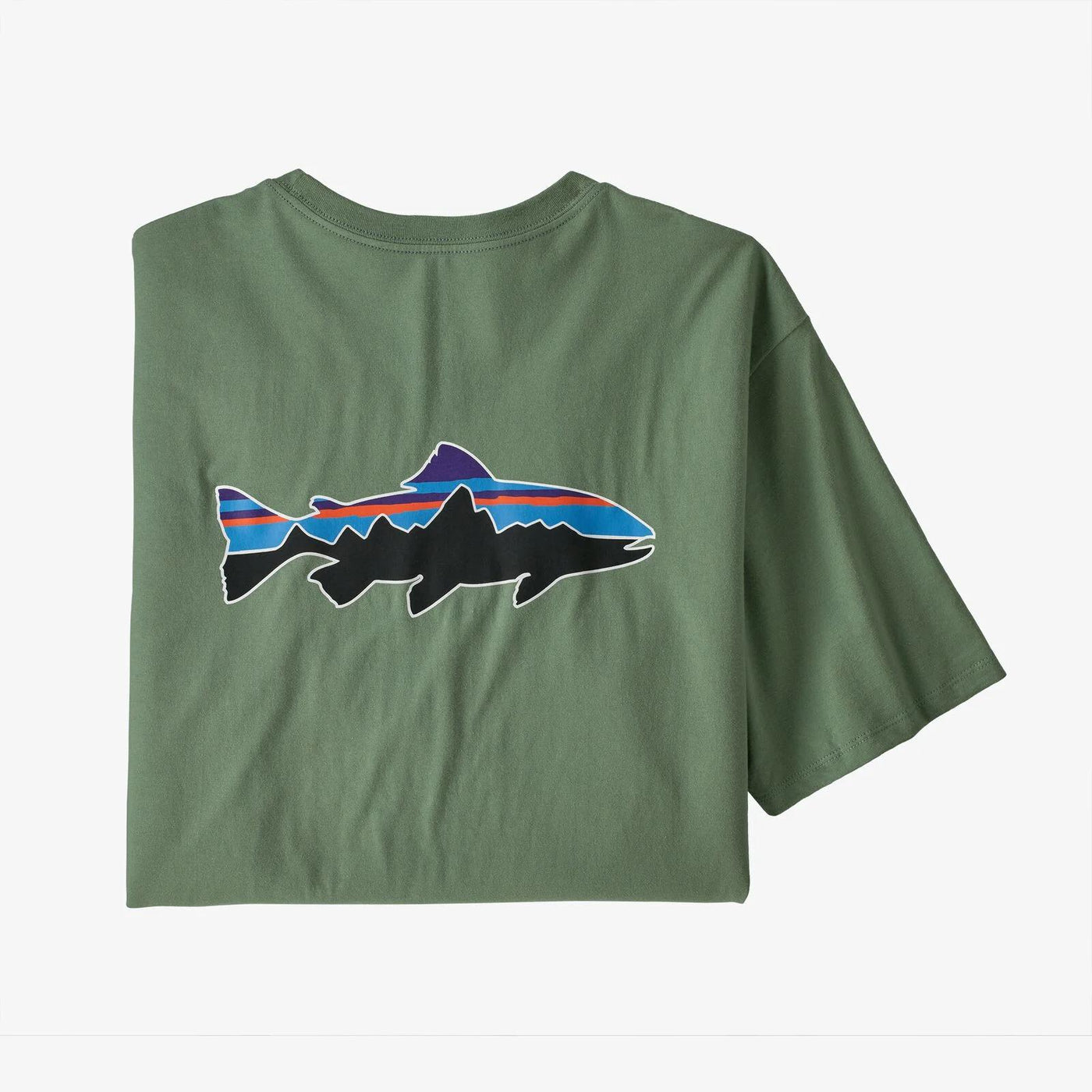 Patagonia Men's Fitz Roy Organic T-Shirt-MENS CLOTHING-Sedge Green-S-Kevin's Fine Outdoor Gear & Apparel