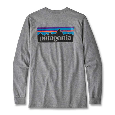 Patagonia Men's Long Sleeve P-6 Logo Responsibili-Tee T-Shirt-MENS CLOTHING-GRAVEL HEATHER-L-Kevin's Fine Outdoor Gear & Apparel