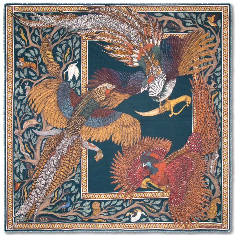 Sabina Savage The Pheasant Tree Silk Scarf