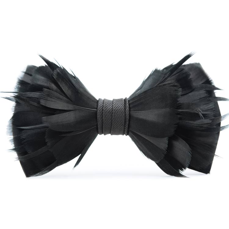 Brackish Rice Black Goose Feather Bowtie-MENS CLOTHING-Brackish-Kevin's Fine Outdoor Gear & Apparel