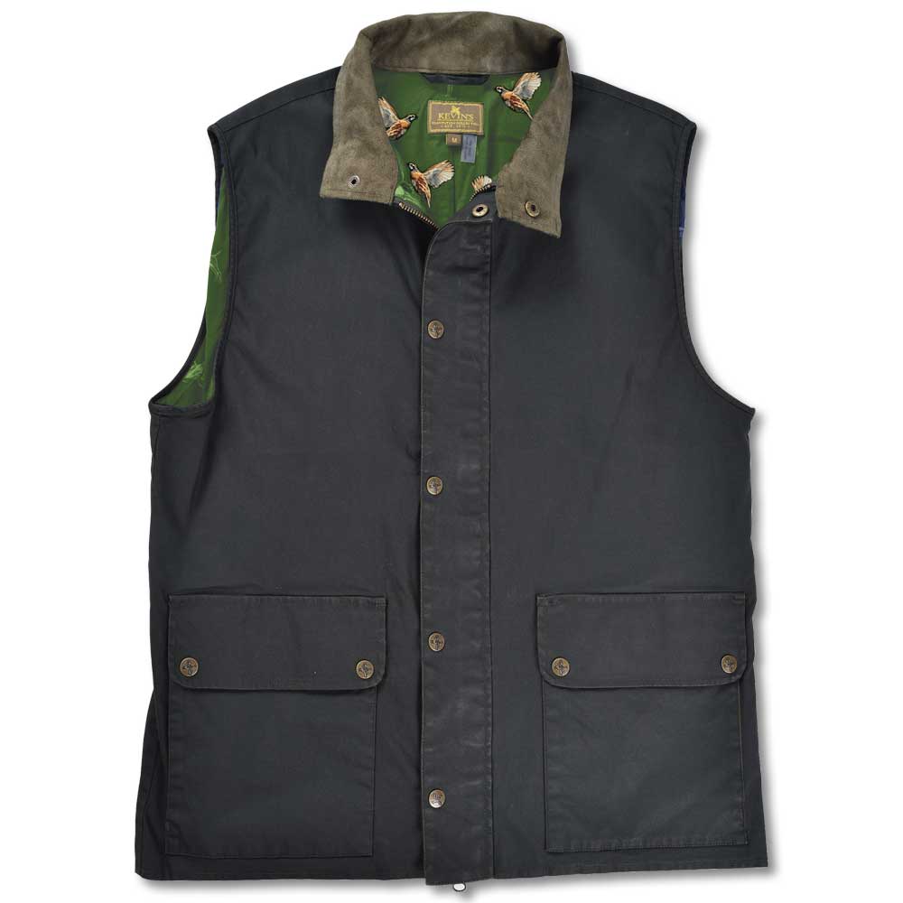 Kevin's Washable Waxed Men's Vest-Men's Clothing-DARK GREEN-S-Kevin's Fine Outdoor Gear & Apparel
