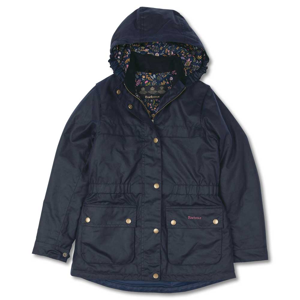 Barbour Girls Cassley Wax Jacket-Children's Clothing-Navy-S-Kevin's Fine Outdoor Gear & Apparel
