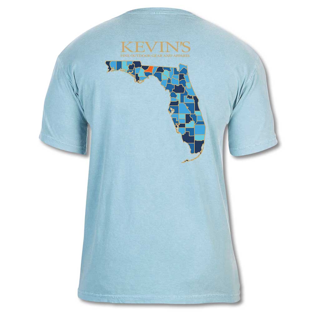 Kevin's Water Camo Florida Map Short Sleeve T-Shirt-T-Shirts-Chambray-S-Kevin's Fine Outdoor Gear & Apparel