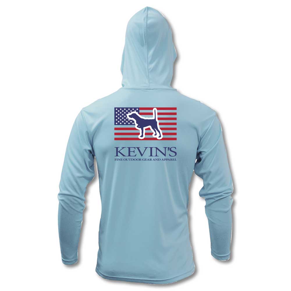 Kevin's Kids Pointer Flag Performance Hoodie-Children's Clothing-ICE BLUE-XS-Kevin's Fine Outdoor Gear & Apparel