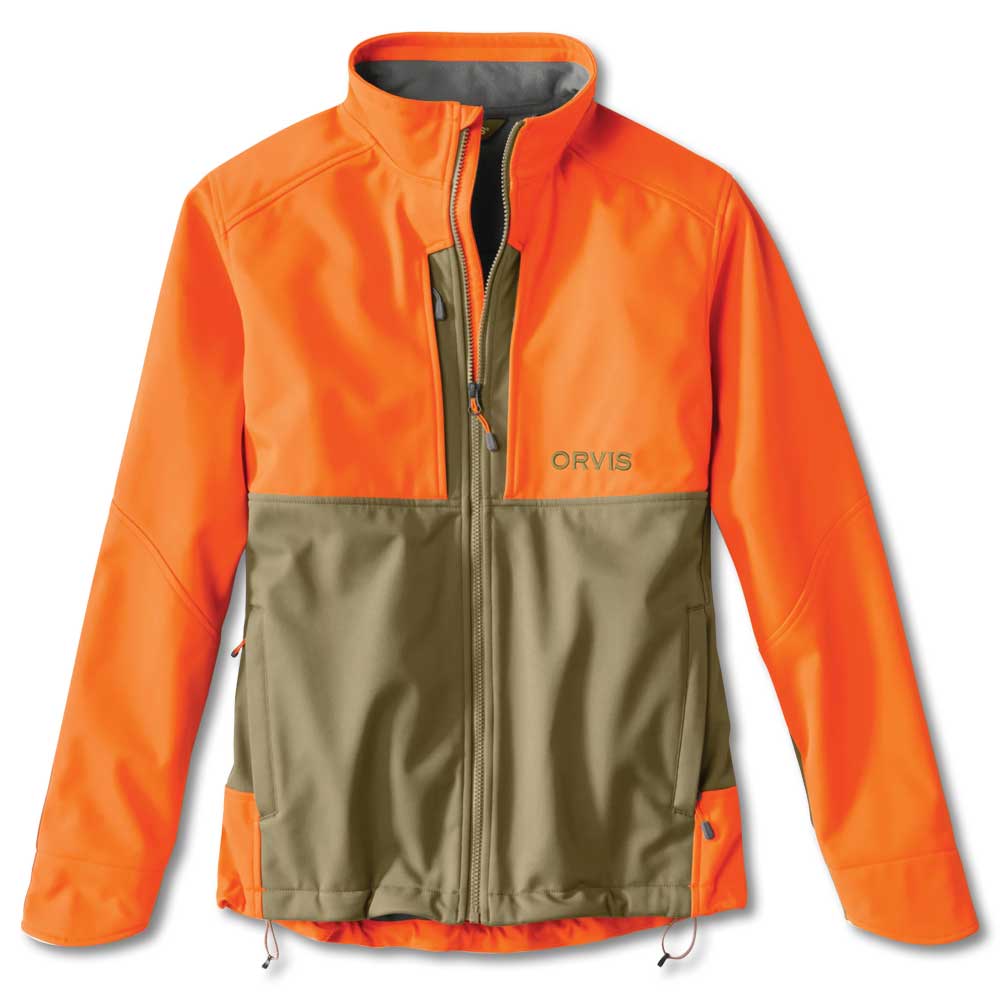 Orvis Men's Upland Softshell Jacket-Men's Clothing-Tan/Blaze-S-Kevin's Fine Outdoor Gear & Apparel