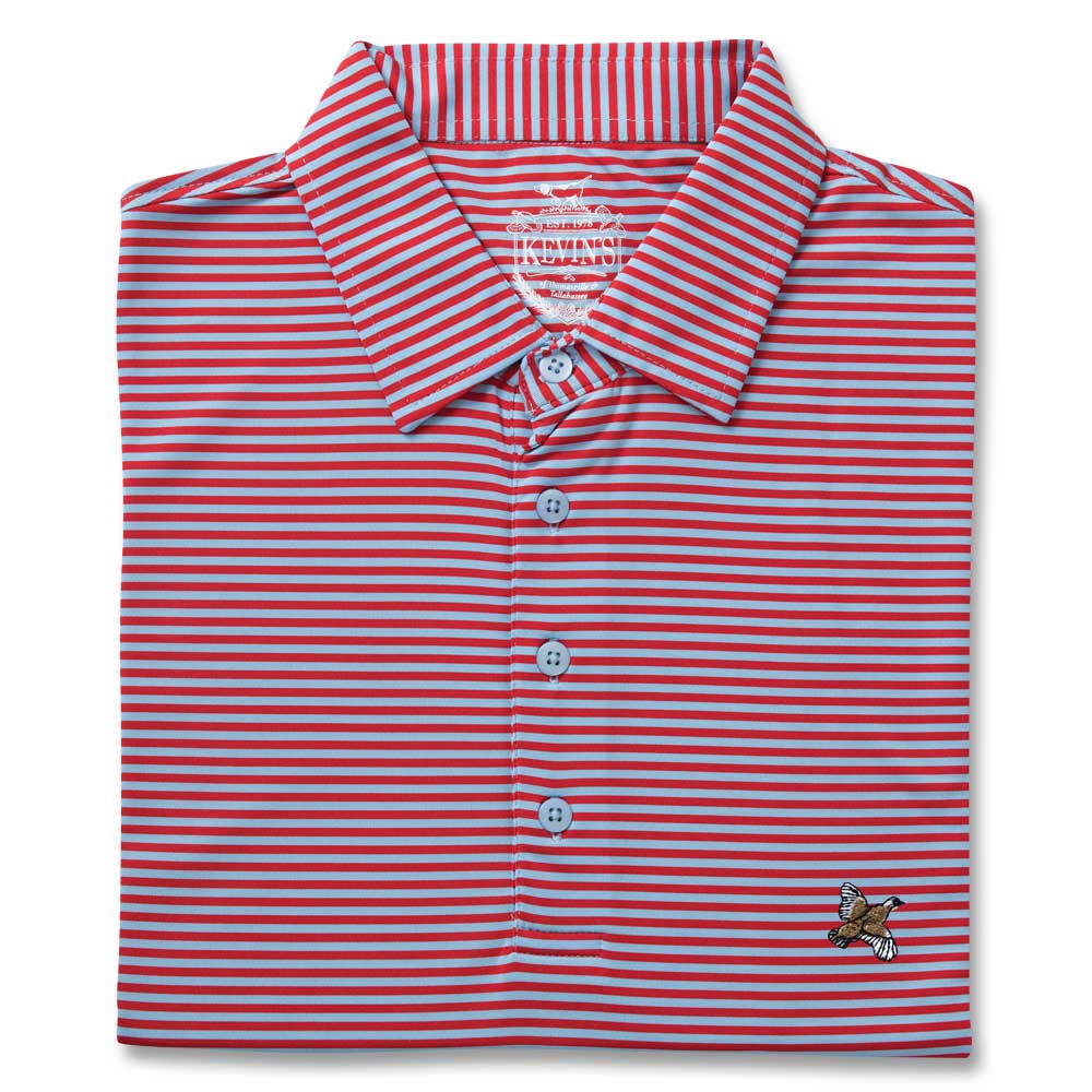 Kevin's Stretch Performance Striped Polo-MENS CLOTHING-ICE BLUE/RED-S-Kevin's Fine Outdoor Gear & Apparel