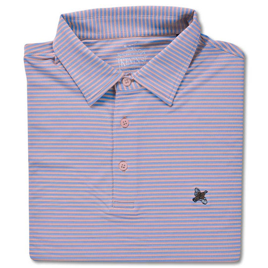 Kevin's Stretch Performance Striped Polo-Men's Clothing-SERENITY/ROSE QUARTZ-S-Kevin's Fine Outdoor Gear & Apparel