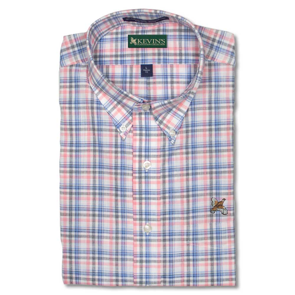 Kevin's Julian Quail Wrinkle Free Shirt-Men's Clothing-Pink Grey-M-Kevin's Fine Outdoor Gear & Apparel