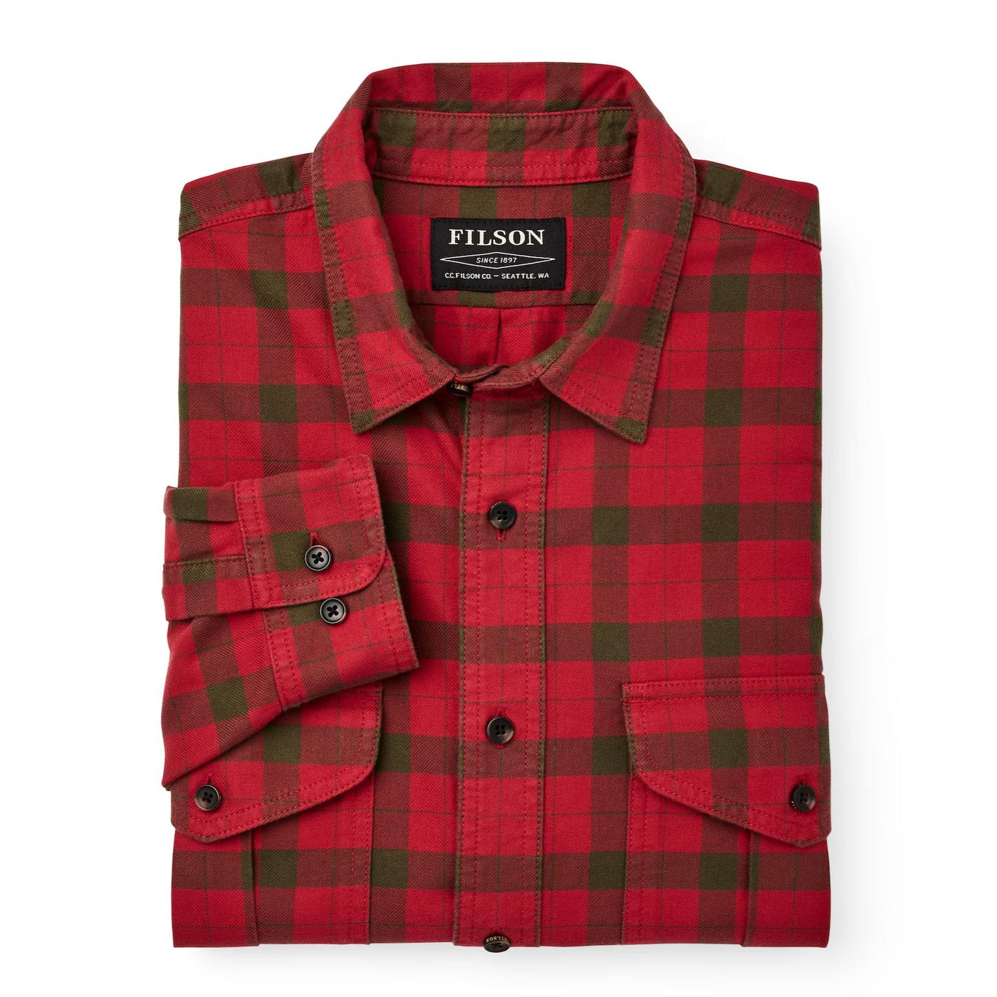 Filson Men's Lightweight Alaskan Guide Shirt-Men's Clothing-RedSurGrn-M-Kevin's Fine Outdoor Gear & Apparel