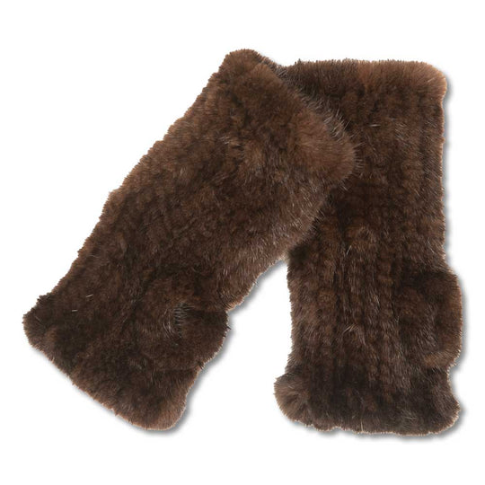 Mink Fingerless Gloves-Women's Accessories-Dark Mahogany-Kevin's Fine Outdoor Gear & Apparel