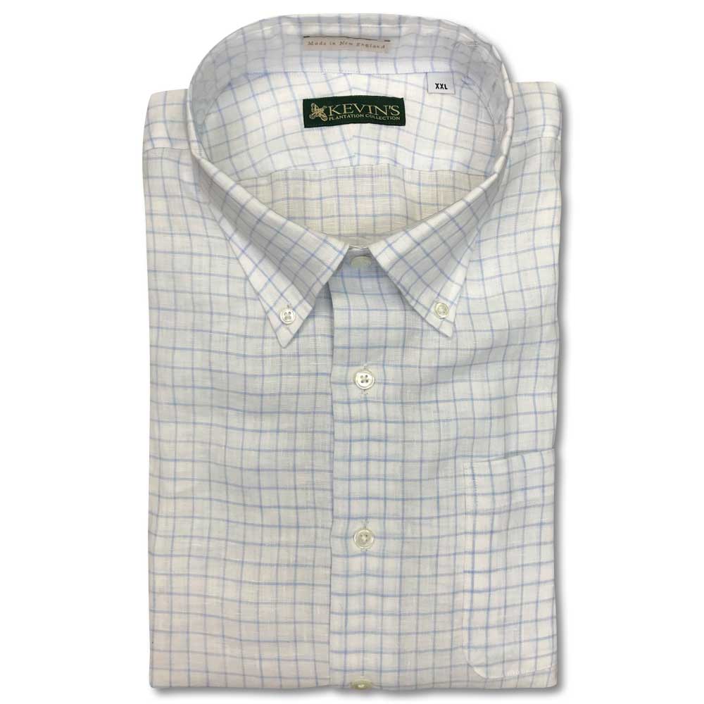 Kevin's American Made Linen Shirts-MENS CLOTHING-Blue Window Pane-M-Kevin's Fine Outdoor Gear & Apparel