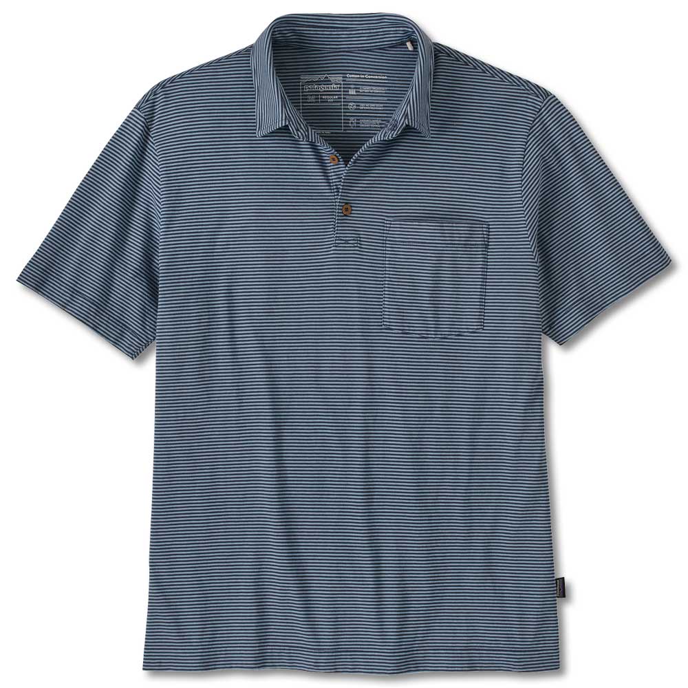 Patagonia Men's Cotton In Conversion Polo-Men's Clothing-Fathom Stripe: New Navy-S-Kevin's Fine Outdoor Gear & Apparel