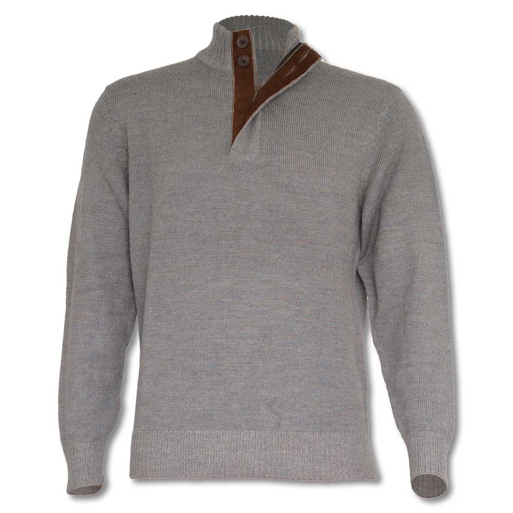 Kevin's Royal Alpaca 1/4 Zip Mock Sweater-Men's Clothing-Sky Grey-M-Kevin's Fine Outdoor Gear & Apparel