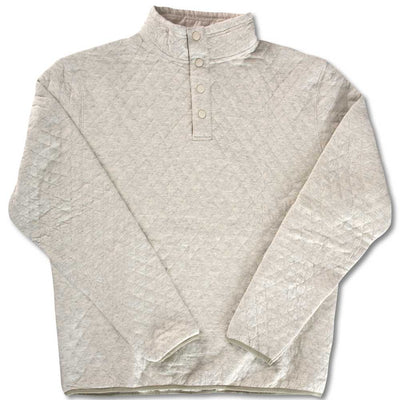 Kevin's Quilted Snap Mock Pullover-Men's Outerwear-ECRU Heather-M-Kevin's Fine Outdoor Gear & Apparel