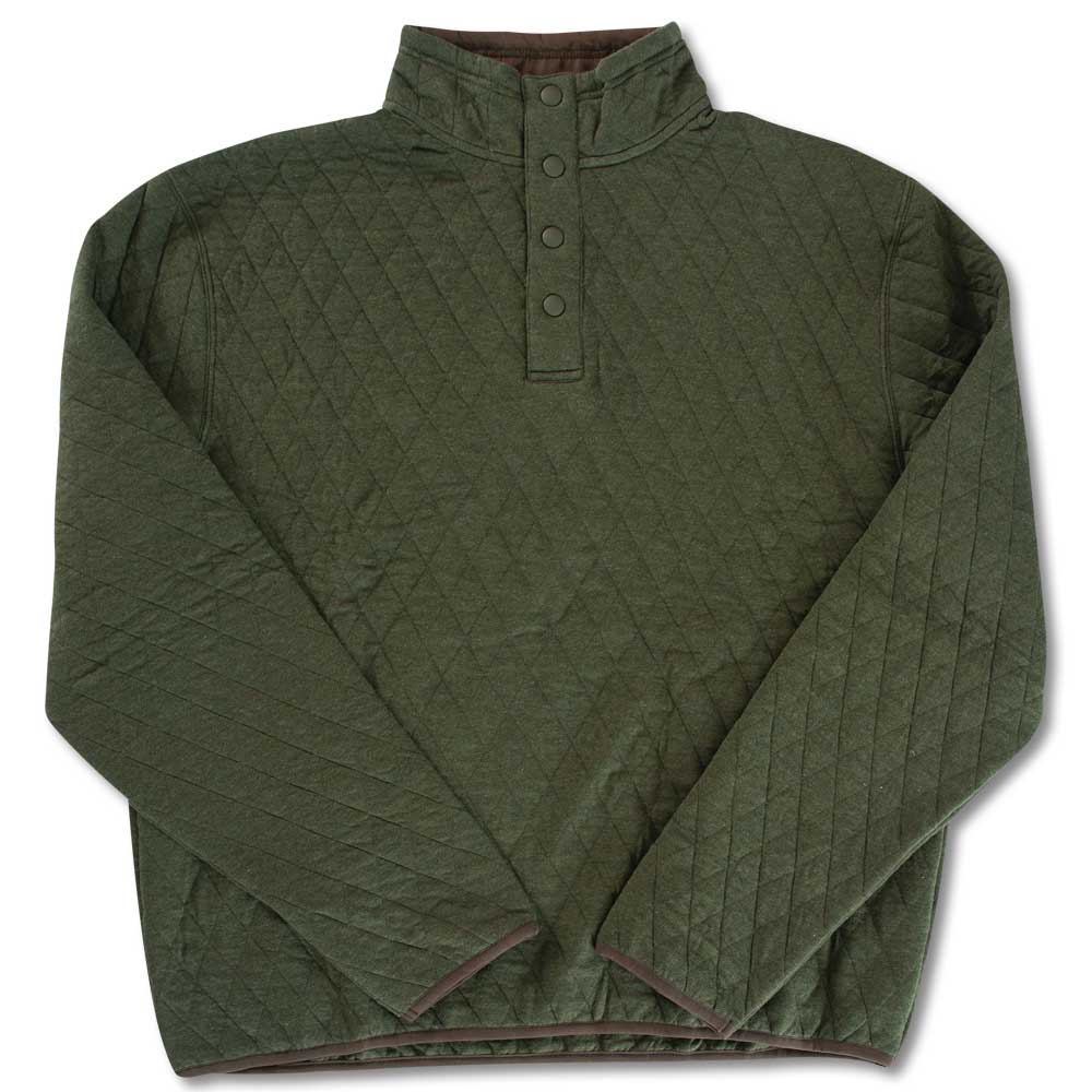 Kevin's Quilted Snap Mock Pullover-Men's Outerwear-Olive Heather-M-Kevin's Fine Outdoor Gear & Apparel