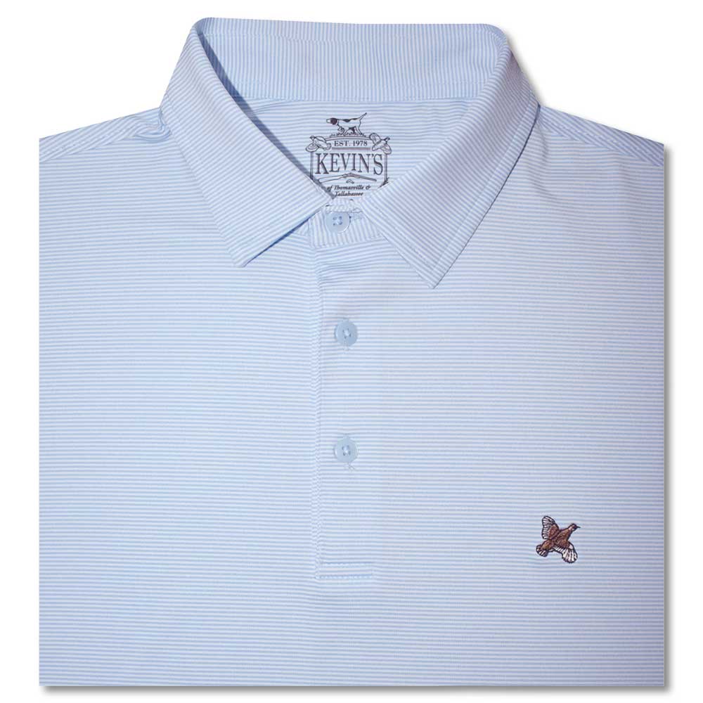 Kevin's Stretch Performance Striped Polo-MENS CLOTHING-ICE BLUE/WHITE-S-Kevin's Fine Outdoor Gear & Apparel