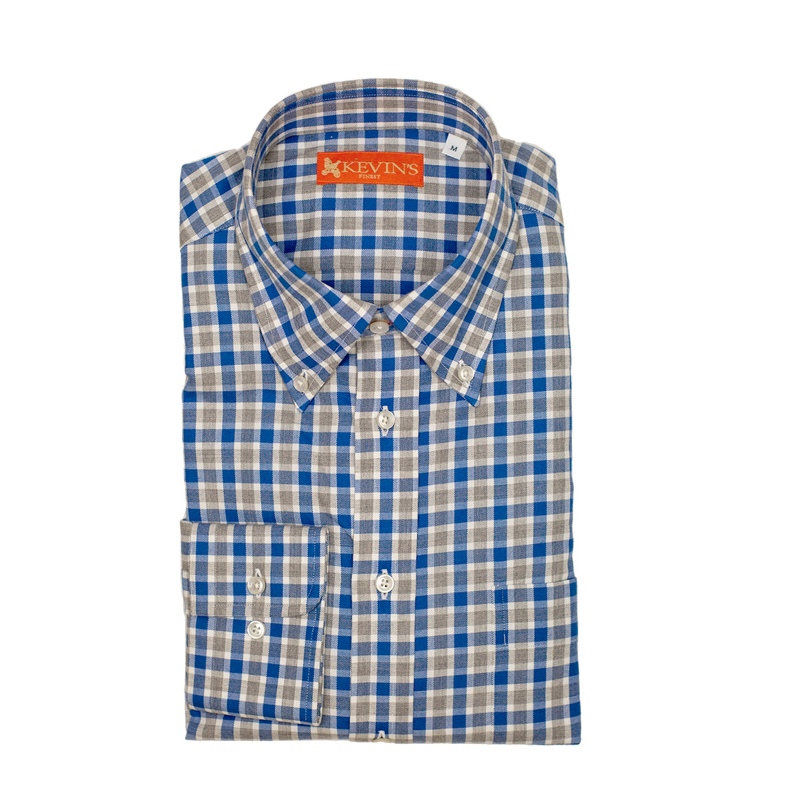 Kevin's Finest 100% Cotton Blue Beige Check Shirt-Men's Clothing-Kevin's Fine Outdoor Gear & Apparel
