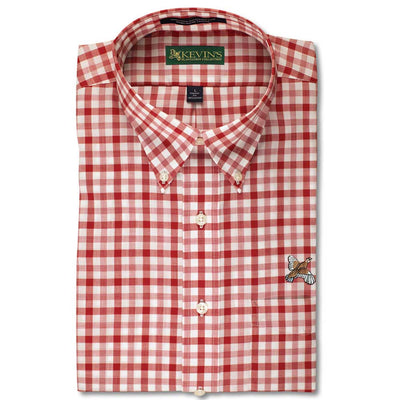Kevin's Wrinkle Free Long Sleeve Quail Dress Shirt-NATHAN/CRIMSON-M-Kevin's Fine Outdoor Gear & Apparel
