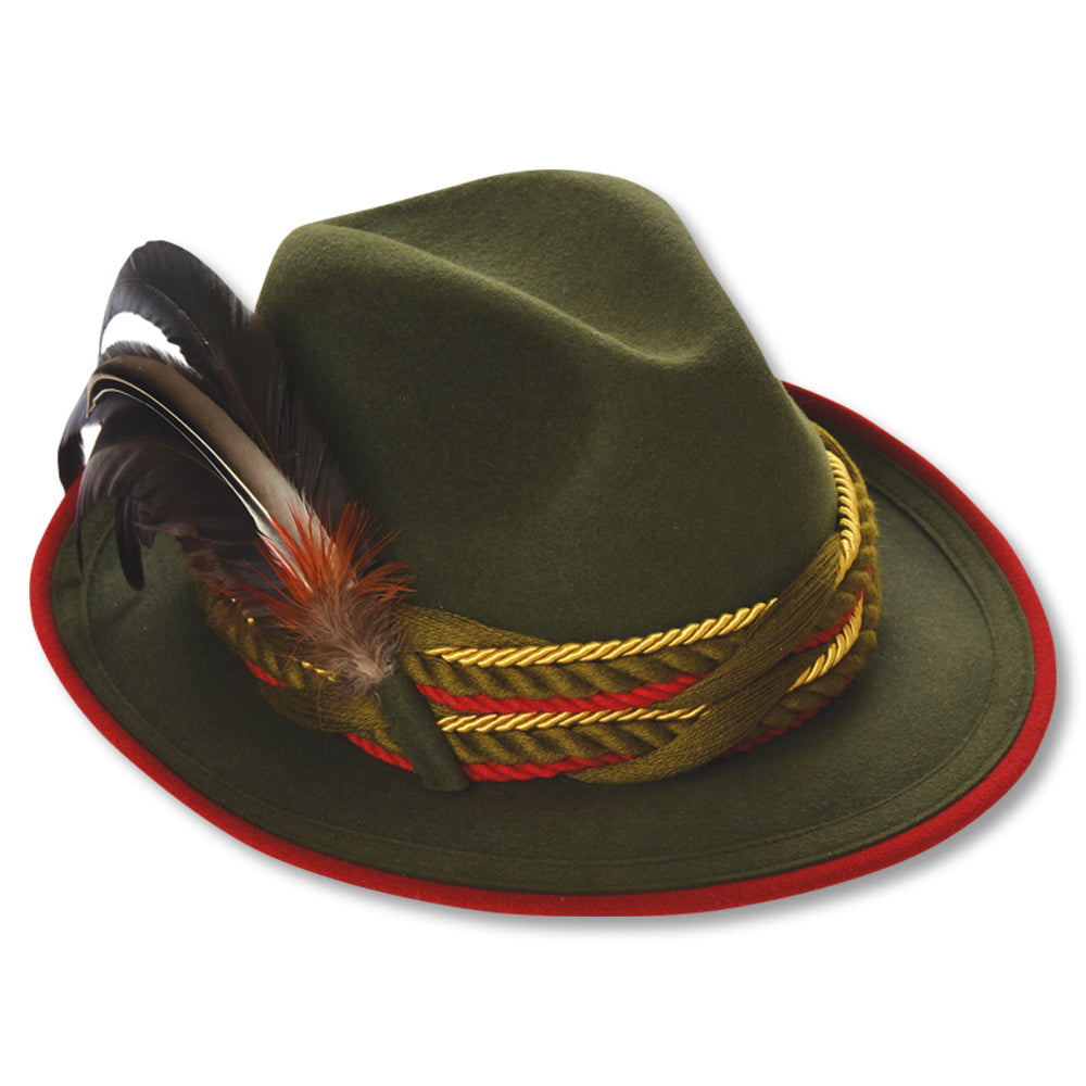 Kevin's Fur Felt Fedora with Feather-WOMENS CLOTHING-GREEN-L (58)-Kevin's Fine Outdoor Gear & Apparel