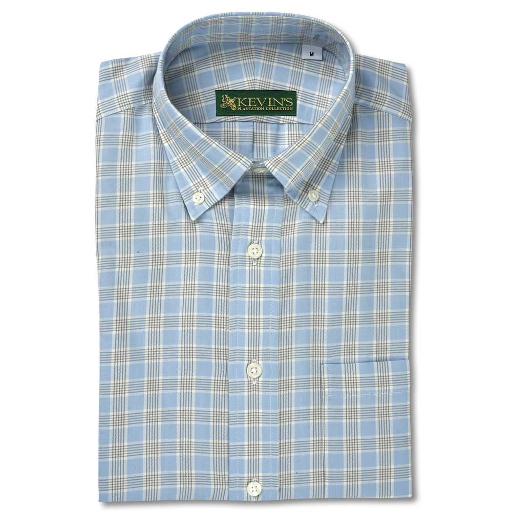 Kevin's American Made Shirts-MENS CLOTHING-LIGHT BLUE/GREY & WHITE PLAID-M-Kevin's Fine Outdoor Gear & Apparel