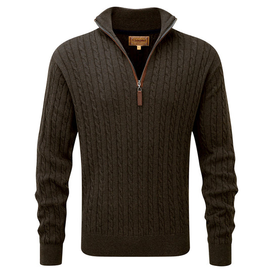 Schoffel Men's Cashmere Cable Jumper-MENS CLOTHING-Schöffel Country-LODEN-2XL-Kevin's Fine Outdoor Gear & Apparel