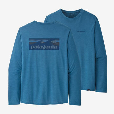 Patagonia Men's L/S Cap Cool Daily Graphic Shirt-Men's Accessories-Boardshort Logo: Wavy Blue X-Dye-S-Kevin's Fine Outdoor Gear & Apparel