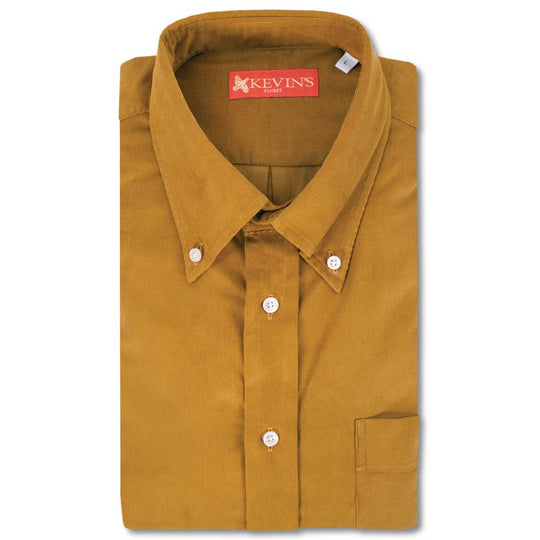 Kevin's Finest 100% Cotton Corduroy Shirts-Men's Clothing-Mustard-M-Kevin's Fine Outdoor Gear & Apparel