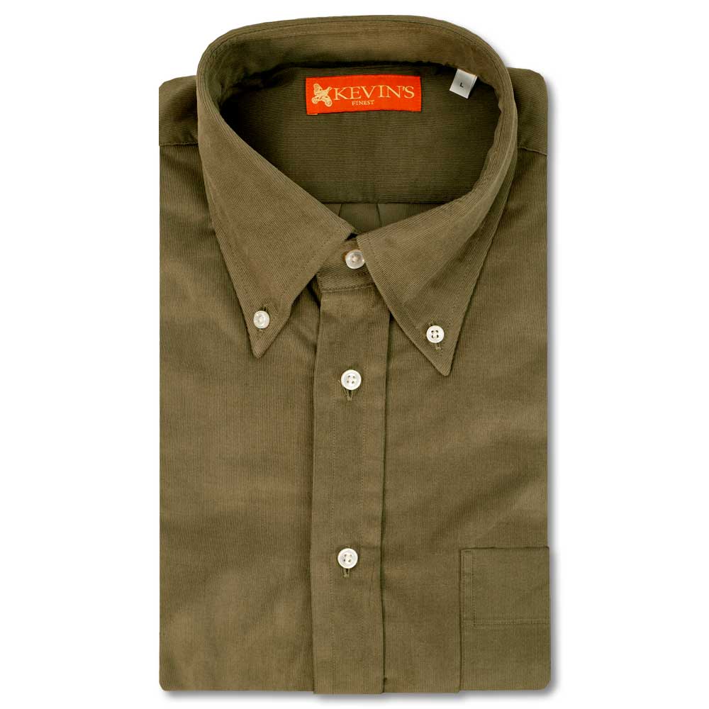 Kevin's Finest 100% Cotton Corduroy Shirts-Men's Clothing-Olive-M-Kevin's Fine Outdoor Gear & Apparel