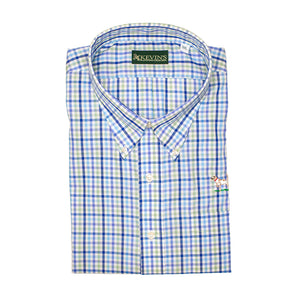 Kevin's 100% Cotton Multi Check Long Sleeve Shirt-Men's Clothing-Blue Check w/ Pointer-S-Kevin's Fine Outdoor Gear & Apparel