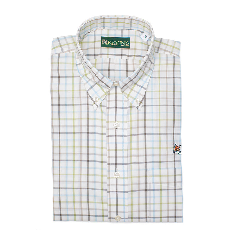 Kevin's 100% Cotton Multi Check Long Sleeve Shirt-Men's Clothing-Green Tattersal w/ Quail-S-Kevin's Fine Outdoor Gear & Apparel