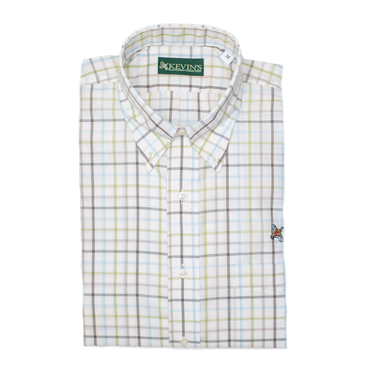 Kevin's 100% Cotton Multi Check Long Sleeve Shirt-Men's Clothing-Green Tattersal w/ Quail-S-Kevin's Fine Outdoor Gear & Apparel