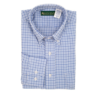 Kevin's Long Sleeve Performance Dress Shirt-Men's Clothing-Blue/White-S-Kevin's Fine Outdoor Gear & Apparel
