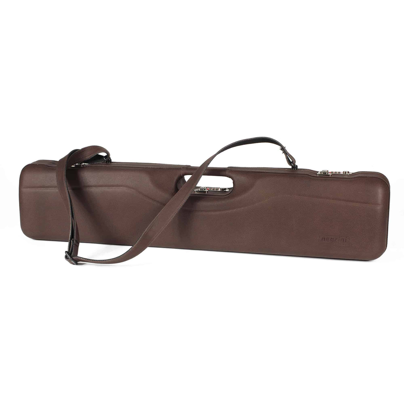 Negrini Leather Uplander Ultra-Compact Hunting Shotgun Case 16405PL/5589-Hunting/Outdoors-Caoba Leather/Green-Kevin's Fine Outdoor Gear & Apparel