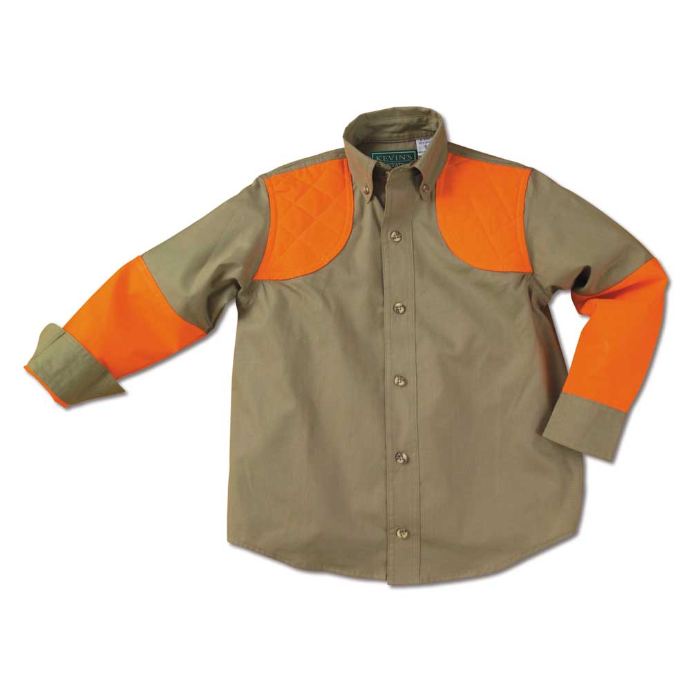 Kevin's Children's 100% Cotton Shooting Shirt-CHILDRENS CLOTHING-KHAKI-BLAZE-L-Kevin's Fine Outdoor Gear & Apparel