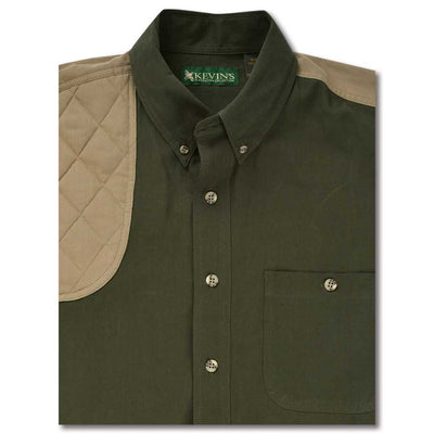 Kevin's Feather-Weight Short Sleeve Right Patch Wingshooting Shirt-MENS CLOTHING-DK GRN KHAKI-2XL-Kevin's Fine Outdoor Gear & Apparel