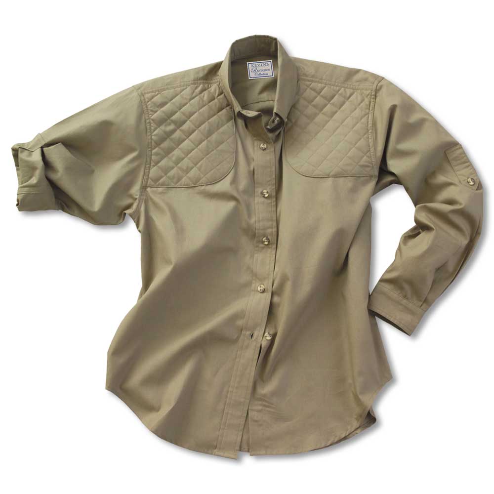 Kevin's Ladies Long Sleeve Feather-Weight Shooting Shirt-WOMENS CLOTHING-SOLID KHAKI-M-Kevin's Fine Outdoor Gear & Apparel