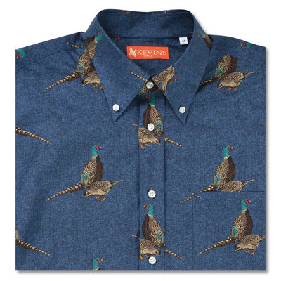 Kevin's Finest Men's Pheasant Shirt-MENS CLOTHING-BLUE-M-Kevin's Fine Outdoor Gear & Apparel