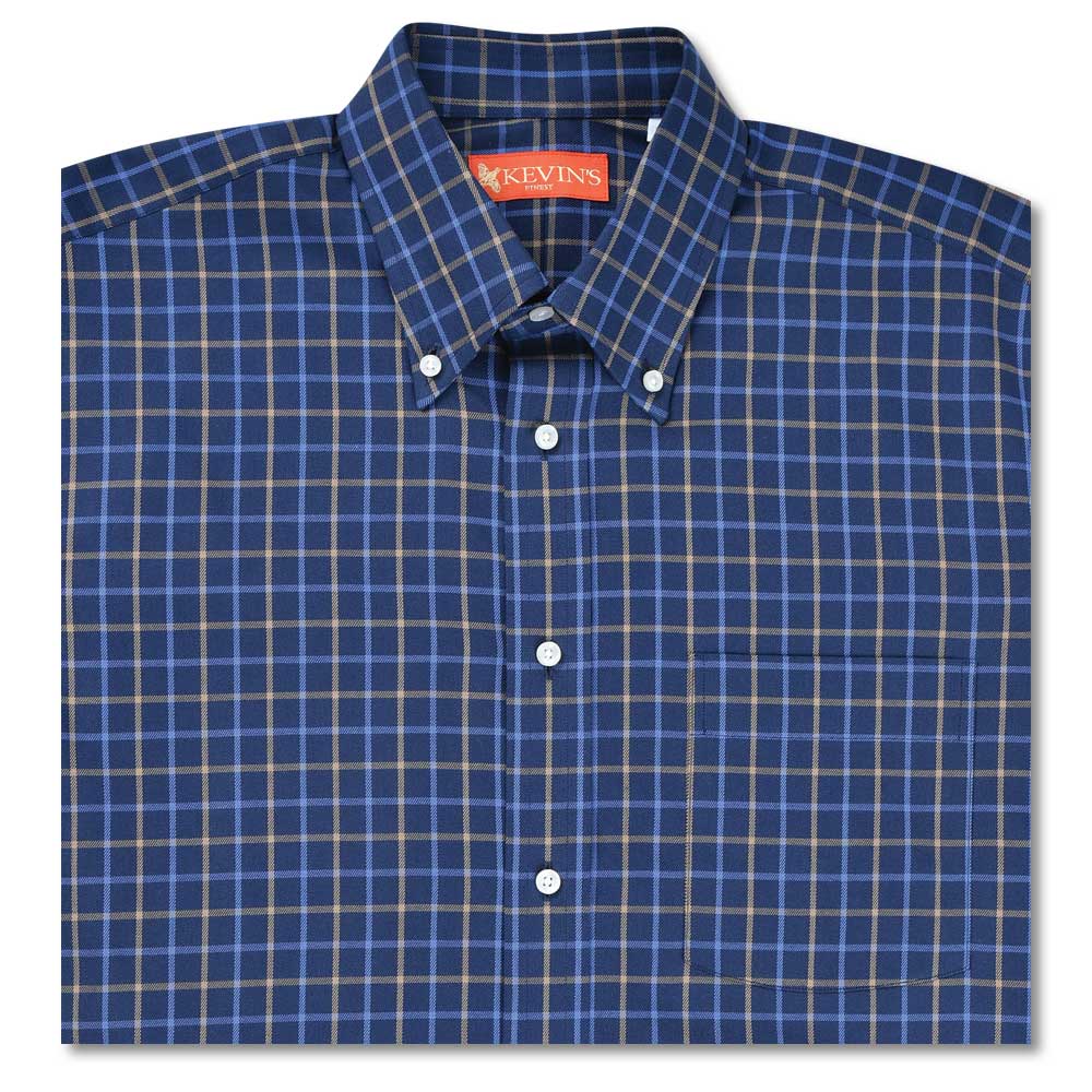 Kevin's Finest 100% Cotton Blue Tattersall-MENS CLOTHING-Kevin's Fine Outdoor Gear & Apparel