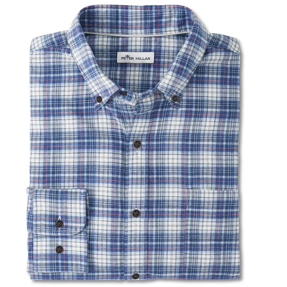Peter Millar Roaring Rock Cotton Sport Shirt-Men's Clothing-Blue Surf-M-Kevin's Fine Outdoor Gear & Apparel