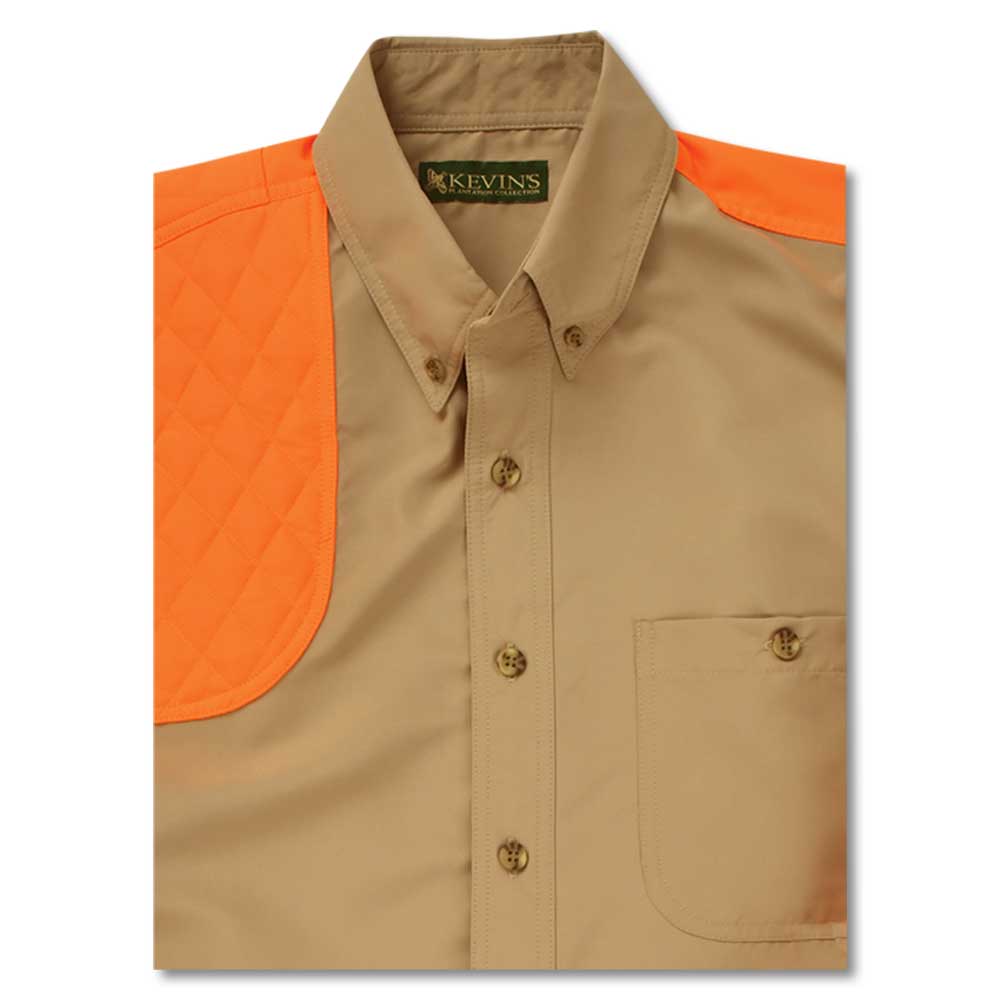 Kevin's Long Sleeve Single Right Patch Performance Shooting Shirt-HUNTING/OUTDOORS-KHAKI-BLAZE-XL-Kevin's Fine Outdoor Gear & Apparel