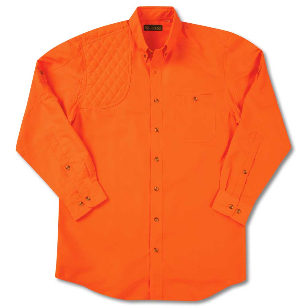 Kevin's Long Sleeve Single Right Patch Performance Shooting Shirt-HUNTING/OUTDOORS-SOLID ORANGE-L-Kevin's Fine Outdoor Gear & Apparel