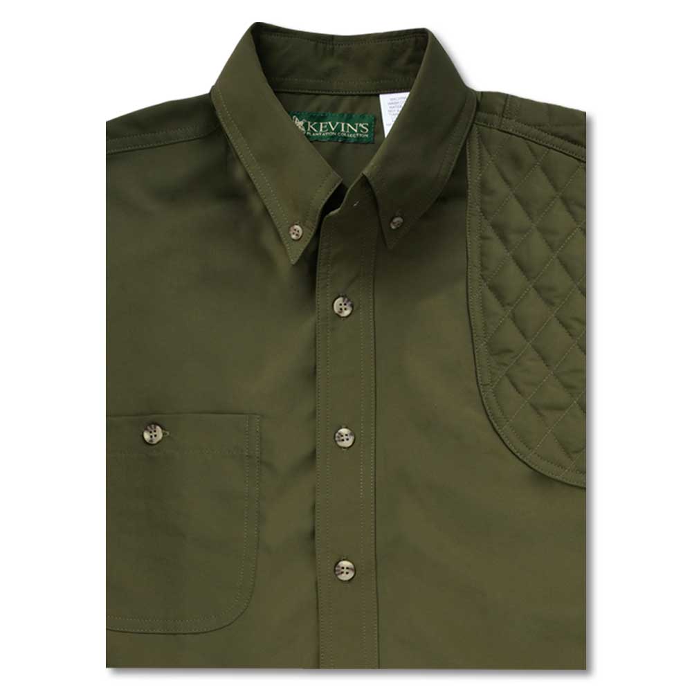 Kevin's Long Sleeve Single Left Patch Performance Shooting Shirt-HUNTING/OUTDOORS-SOLID OLIVE-2XL-Kevin's Fine Outdoor Gear & Apparel