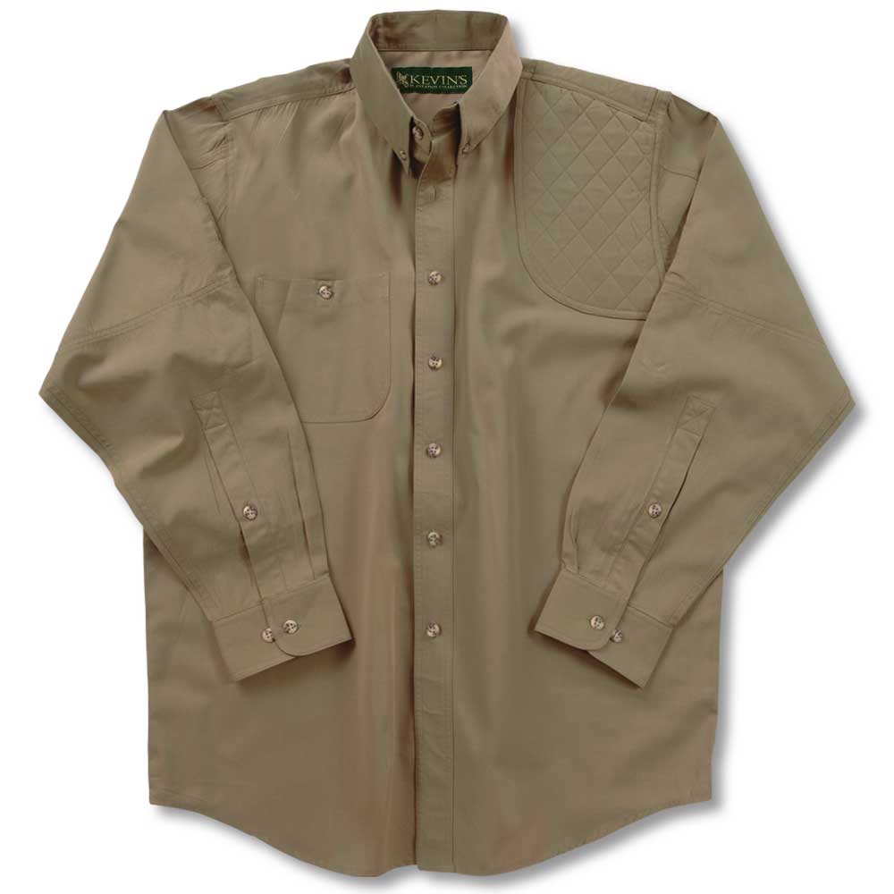 Big and Tall Left Hand Long Sleeve Performance Shooting Shirt-HUNTING/OUTDOORS-SOLID KHAKI-LT-Kevin's Fine Outdoor Gear & Apparel