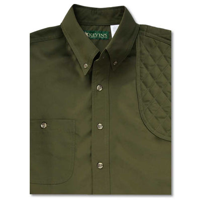 Big and Tall Left Hand Long Sleeve Performance Shooting Shirt-HUNTING/OUTDOORS-SOLID OLIVE-LT-Kevin's Fine Outdoor Gear & Apparel