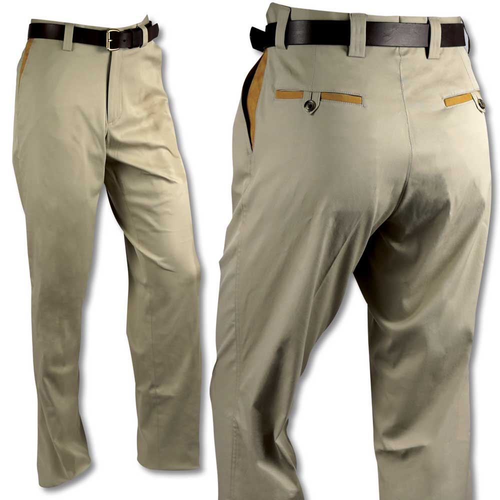 Kevin's Stretch Poplin Pant with Faux Leather Trim