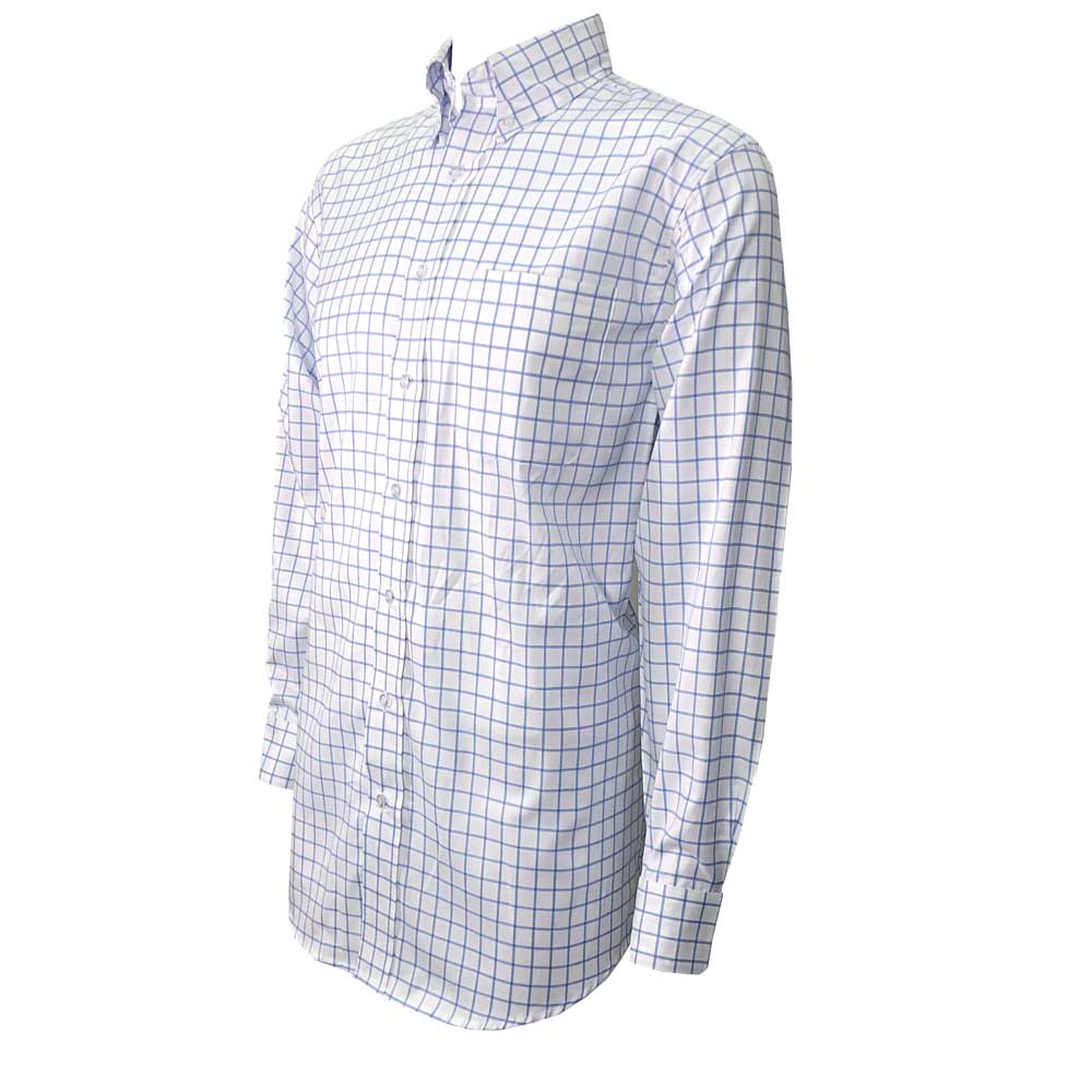 Kevin's Ergonometric Egyptian Cotton Shirts-Men's Clothing-LIGHT BLUE TATTERSALL-M-Kevin's Fine Outdoor Gear & Apparel