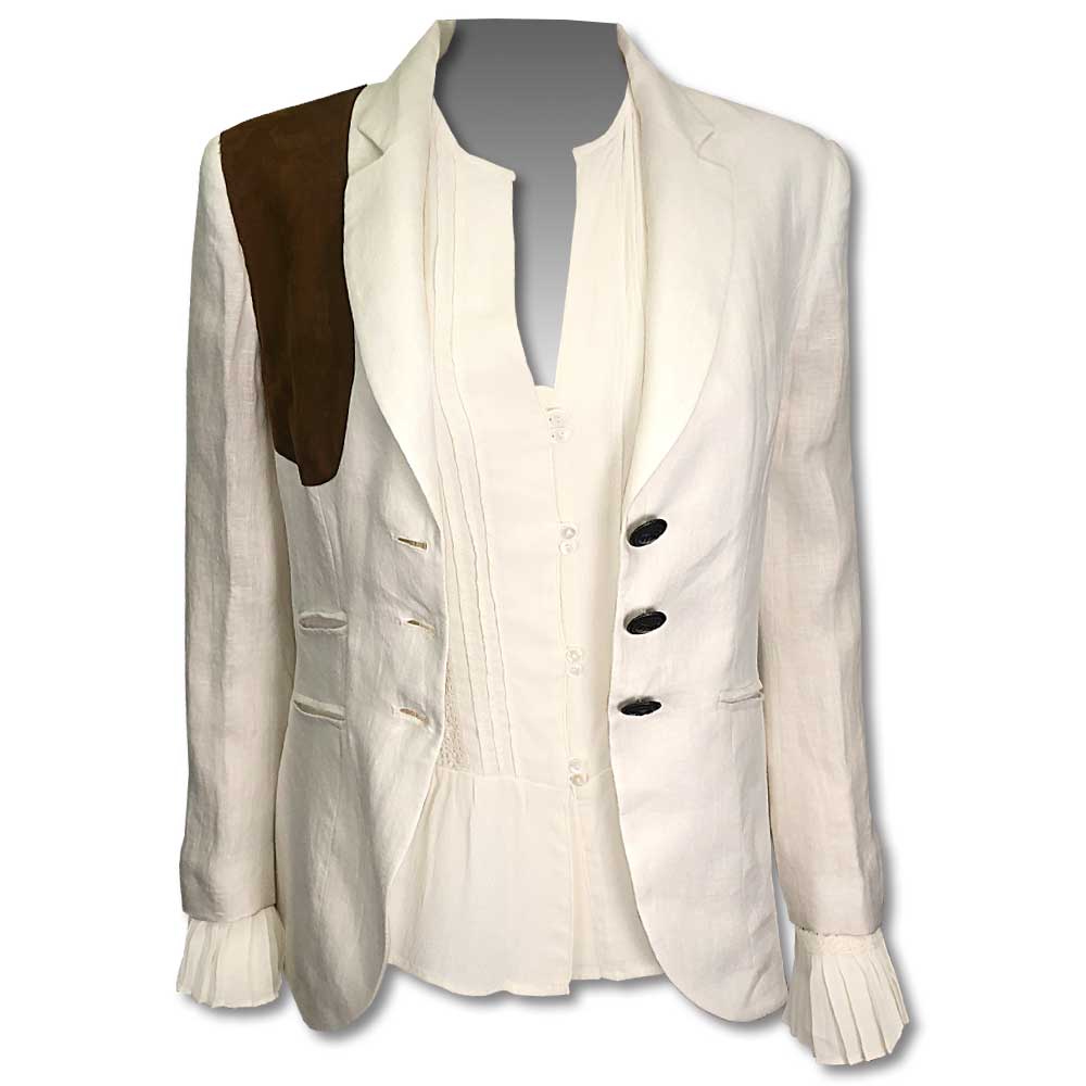 T.ba Tiziano Ladies Linen Jacket-Women's Clothing-WHITE-36-Kevin's Fine Outdoor Gear & Apparel